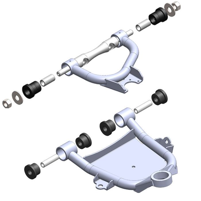 Porterbuilt 1" Narrowed Tubular Control Arms, Dropmember